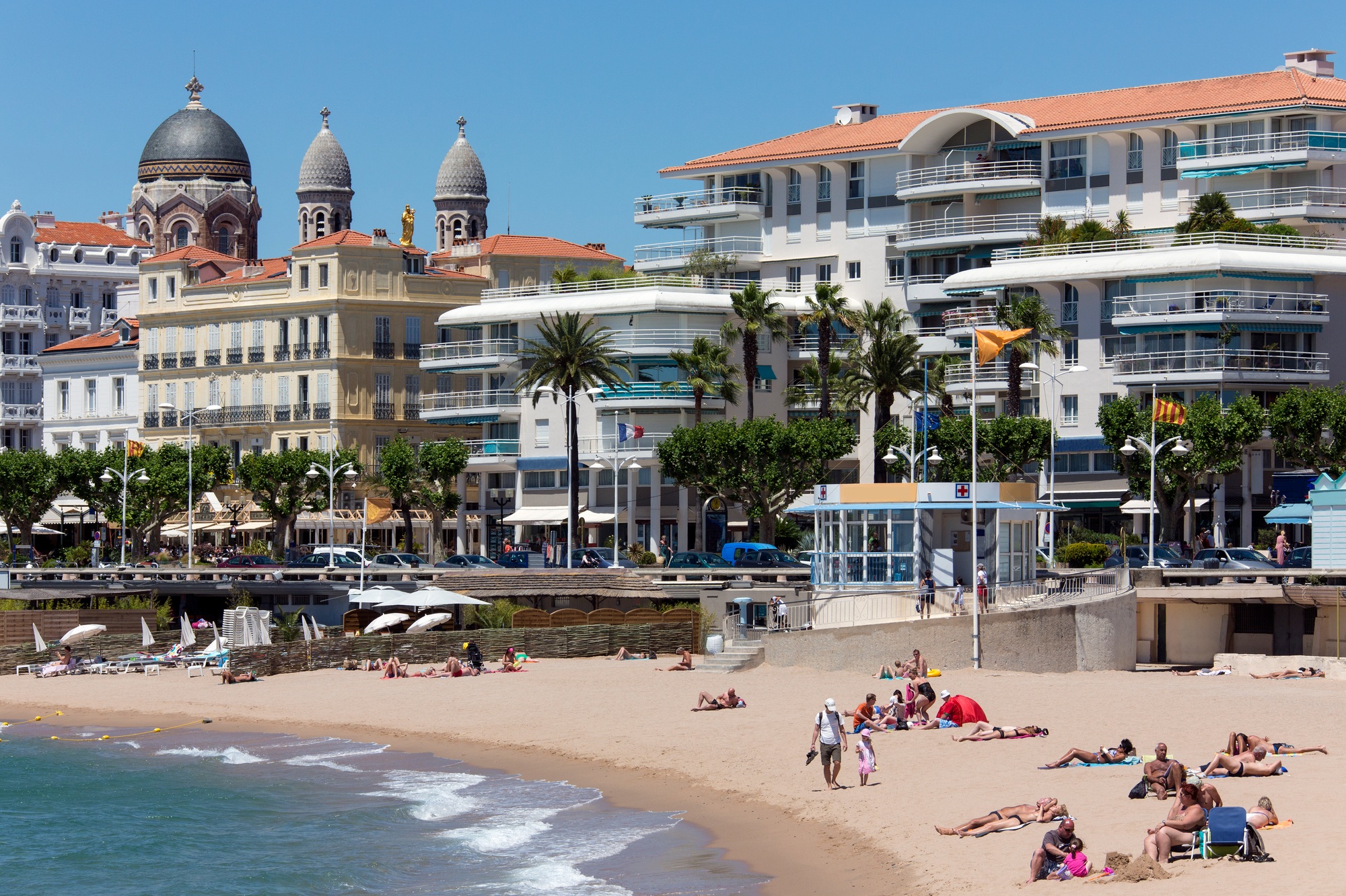 The resort of St Raphael on the Cornish de Esteral on the French Riviera in the Cote d