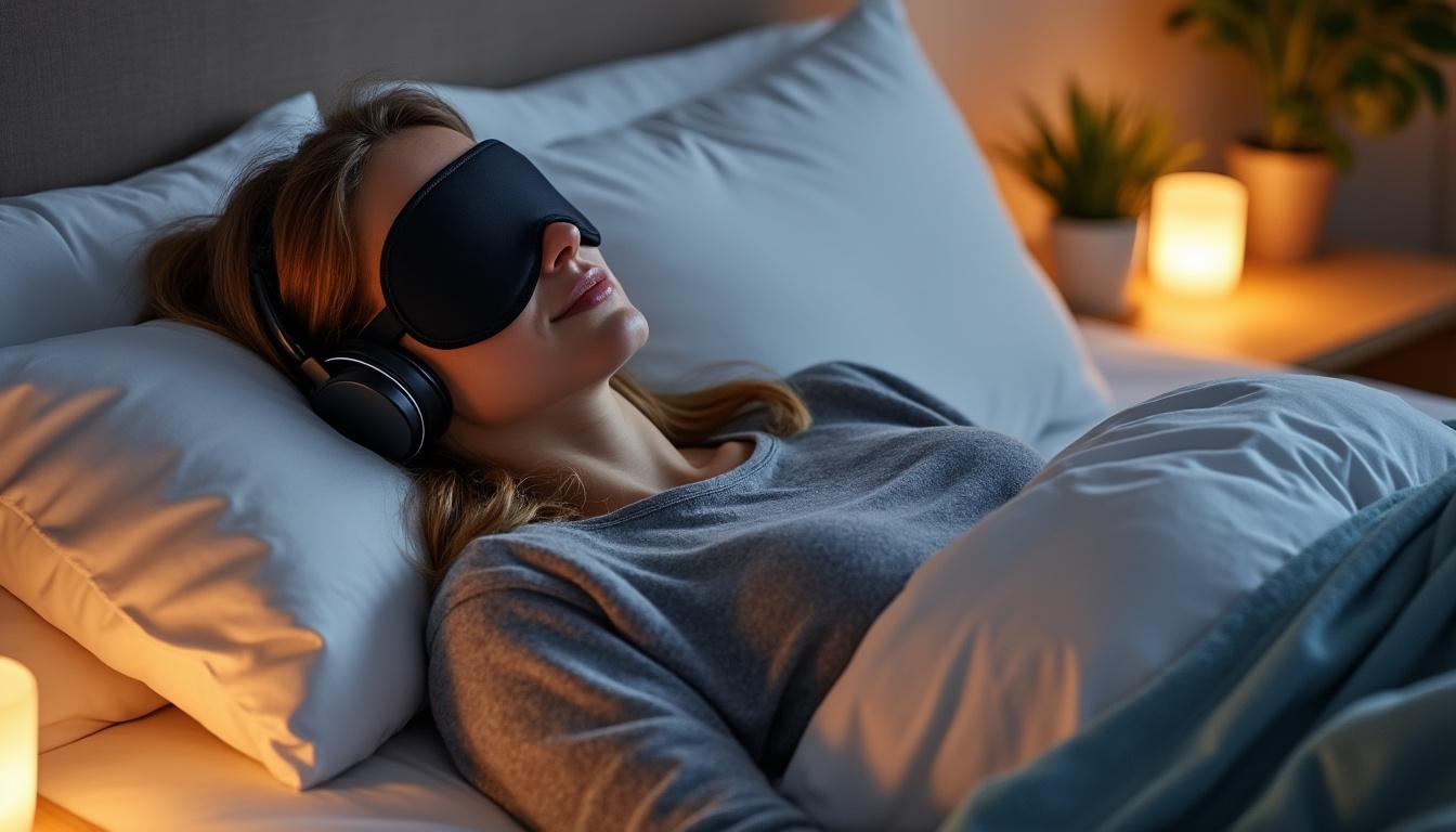 découvrez notre masque occultant avec écouteurs, l'accessoire indispensable pour profiter d'un sommeil paisible où que vous soyez. plongez dans un univers de tranquillité, même en voyage, grâce à son design ergonomique et à ses audio relaxants. dormez bien, vivez mieux !