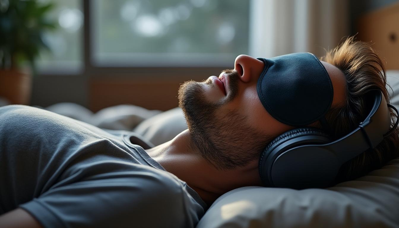 découvrez le masque occultant avec écouteurs, la solution idéale pour plonger dans un sommeil réparateur où que vous soyez. profitez d'un calme absolu et de mélodies apaisantes pour des nuits sereines et revitalisantes.