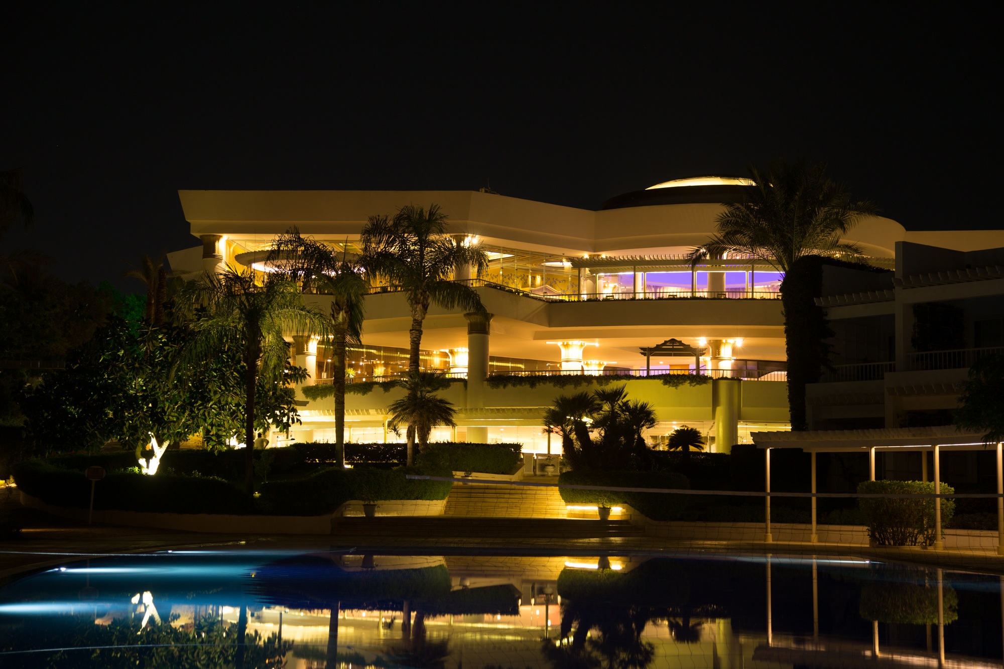 Photo hotels in Egypt in the evening.