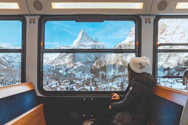 voyage en train Suisse paysage montagne