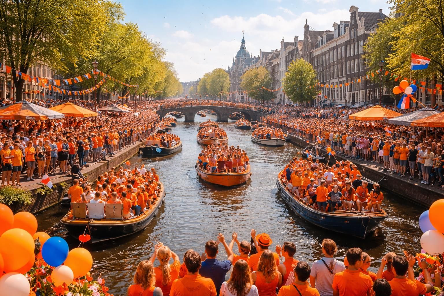 découvrez l'atmosphère vibrante et festive de la fête de la reine à amsterdam, une célébration riche en couleurs, musique et traditions uniques.
