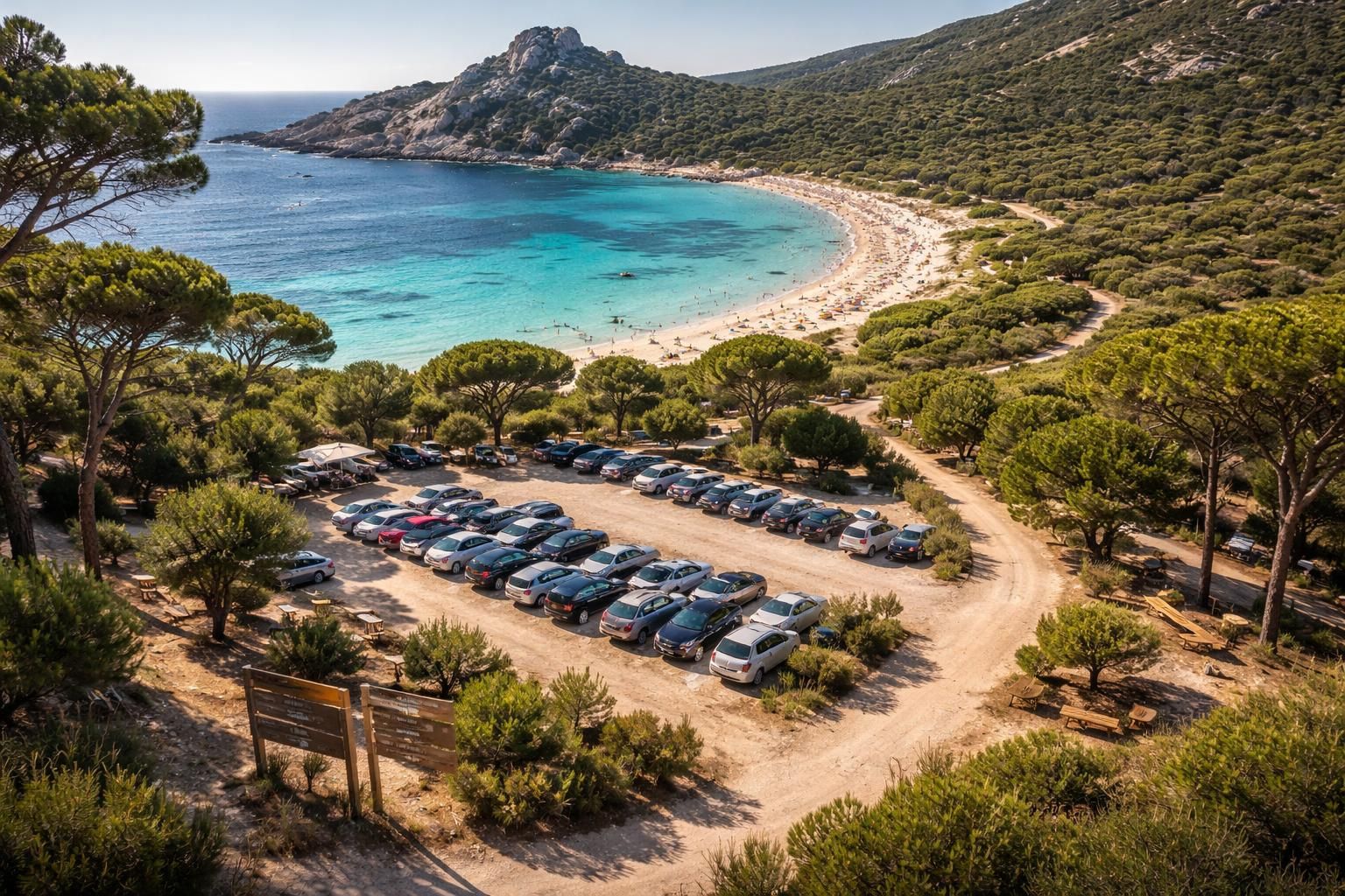 découvrez notre infographie complète sur le parking de la plage roccapina et ses environs, pour préparer au mieux votre visite et profiter pleinement du site.