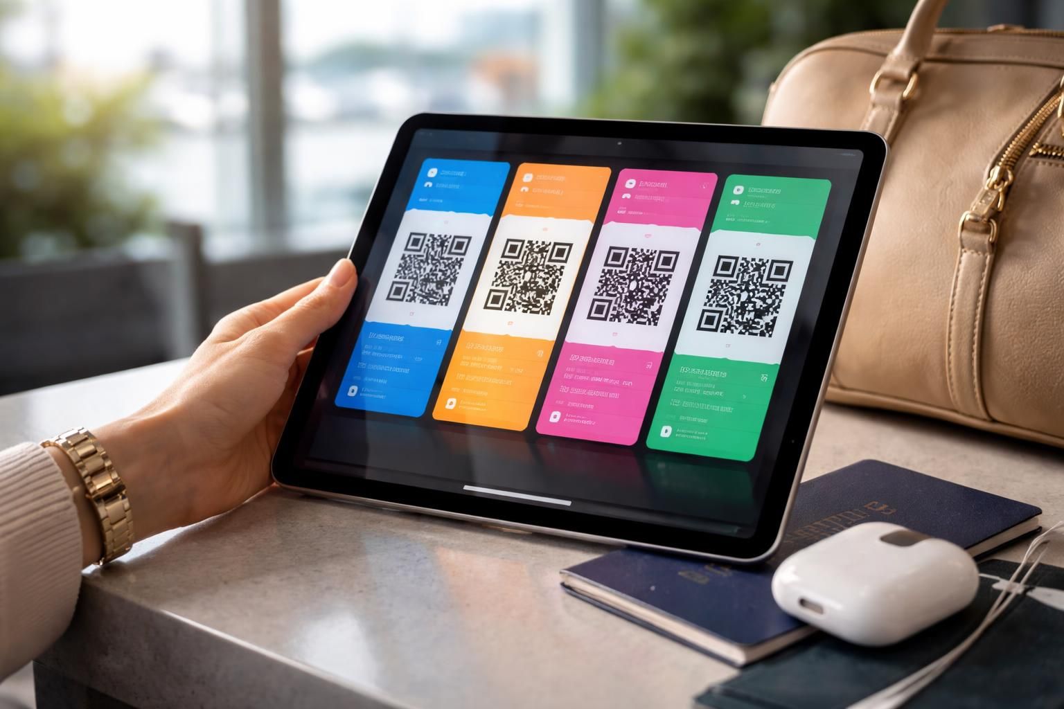organisez facilement votre voyage à l’étranger en rangeant vos billets et qr codes directement sur votre ipad pour un accès rapide et pratique.